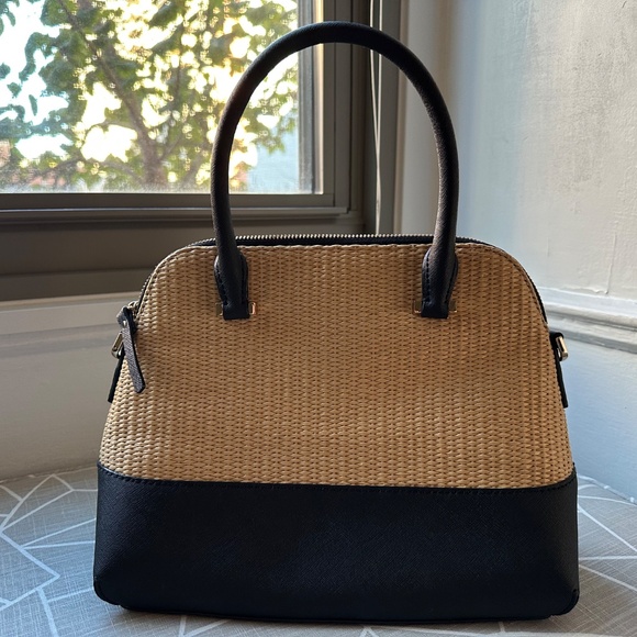 Kate Spade two-toned straw top handle purse - Picture 5 of 7